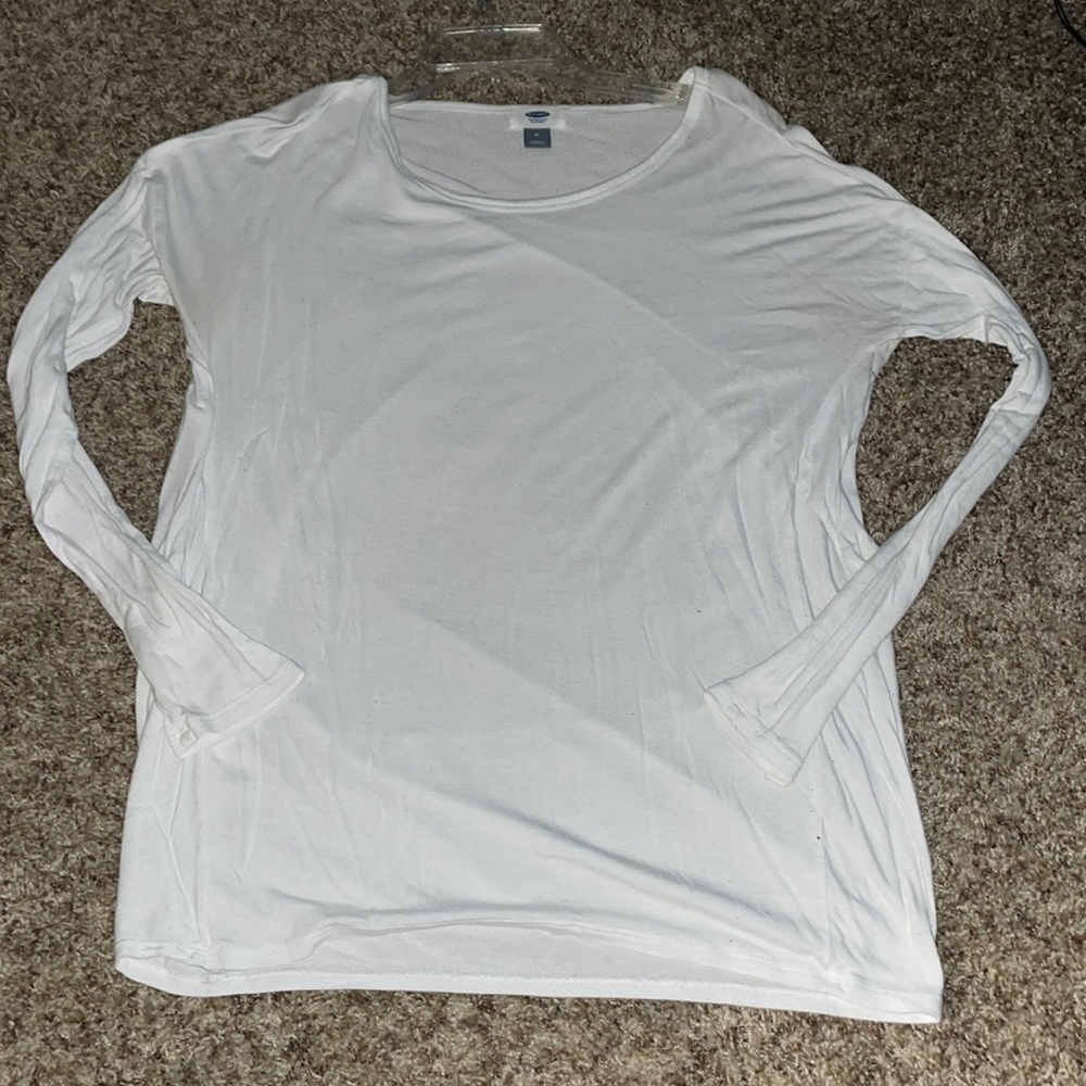 Old Navy Medium White Long Sleeve T Shirt